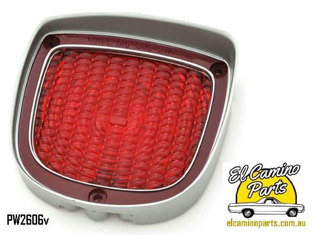 Tail Lamp Lens: 73-77 El Camino - Brake & Tail - each - Choose side.