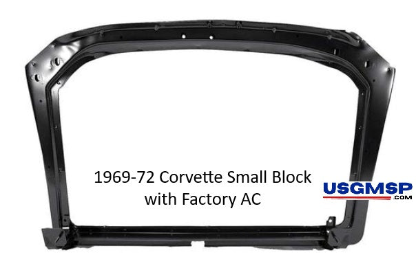 Radiator Support: Corvette 1969 - 1972 - NEW SB V8 Chev With Factory AC