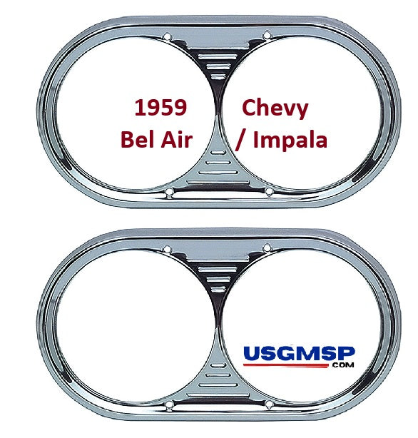 59 Chev Headlamp Bezel LH or RH - Belair / Impala & El Camino