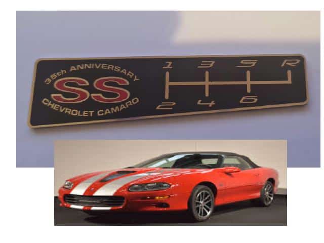 2002 Camaro "35th Anniversary" - 6 speed console Emblem
