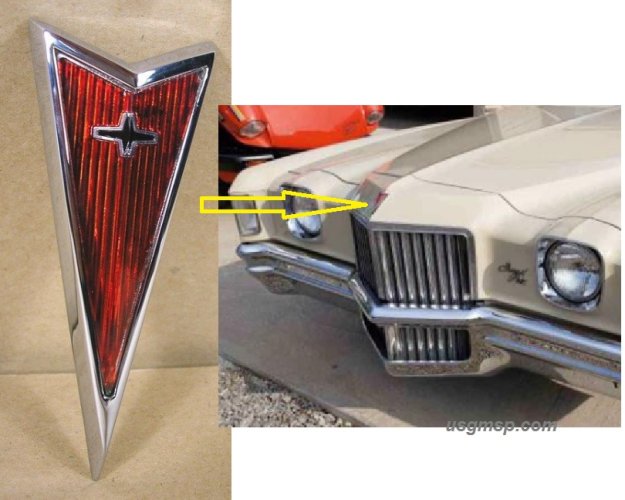 1970-71 Pontiac Grand Prix Front Emblem