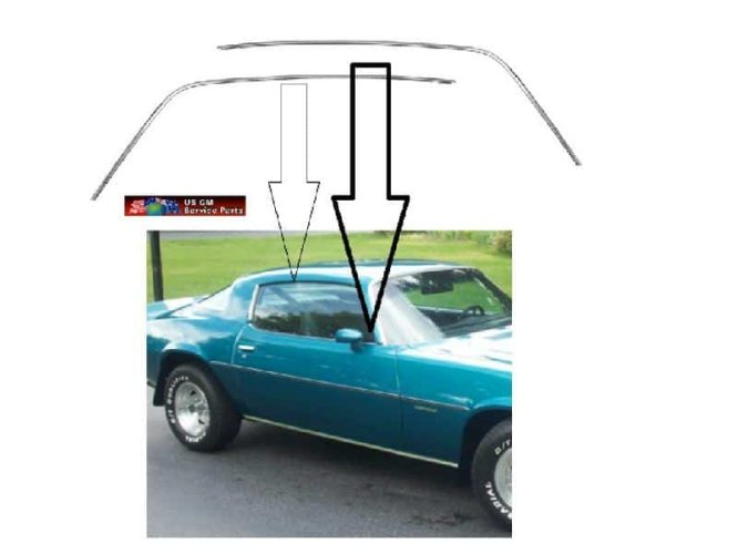 Roof Rail Drip Molding Set: 70-81 Camaro /Firebird Coupe