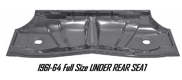 62-64 Full Size: Panel Under Rear seat  full across car as shown