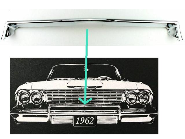 1962 Chev bumper Over Rider Bar - FRONT