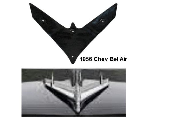 Hood Ornament Gasket: 1956 Chev Bel Air All car series - 3 pce