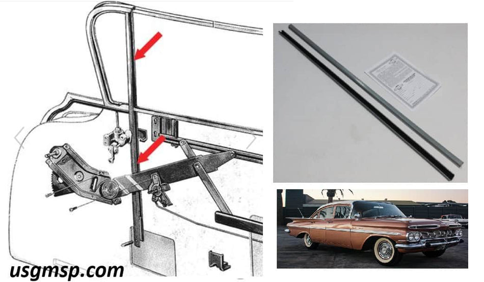 Vent Channel Felts: 58-62 Impala. Bel Air, Pont Laurentian & El Camino ++