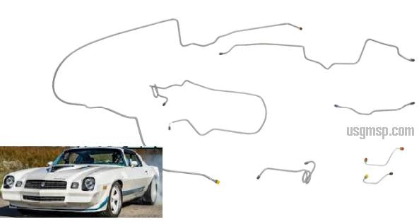 Brake Line Kit: 76-81 Camaro factory Disc Front and Drum rear.. full brake line kit.