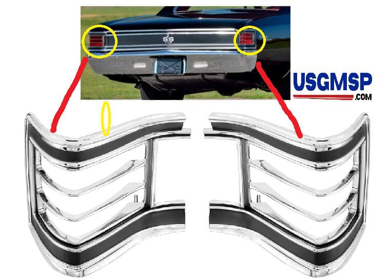 67 Chevelle Tail Lamp bezel set