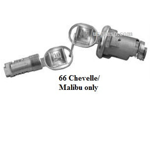 Lock Set: Chevelle: Lock Boot & Glovebox Set 1966 - ONLY