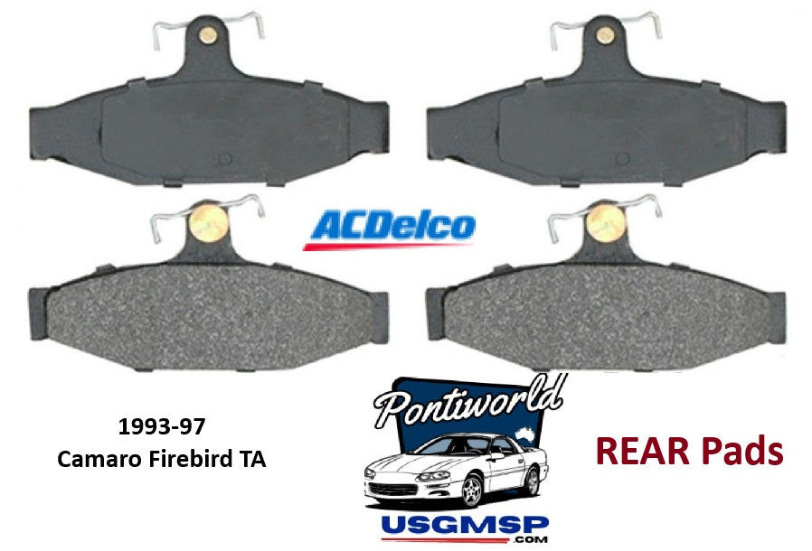 Disc Pads: Rear 1993-97 Camaro Firebird TA (GM Ac Delco)