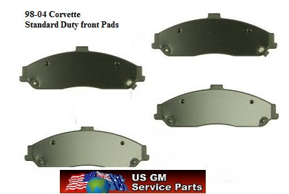 Disc Pads: 98-04 Corvette FRONT (Std duty)