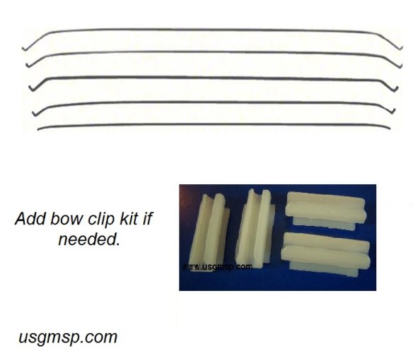 Headliner Bow Set: 67-69 Coupe