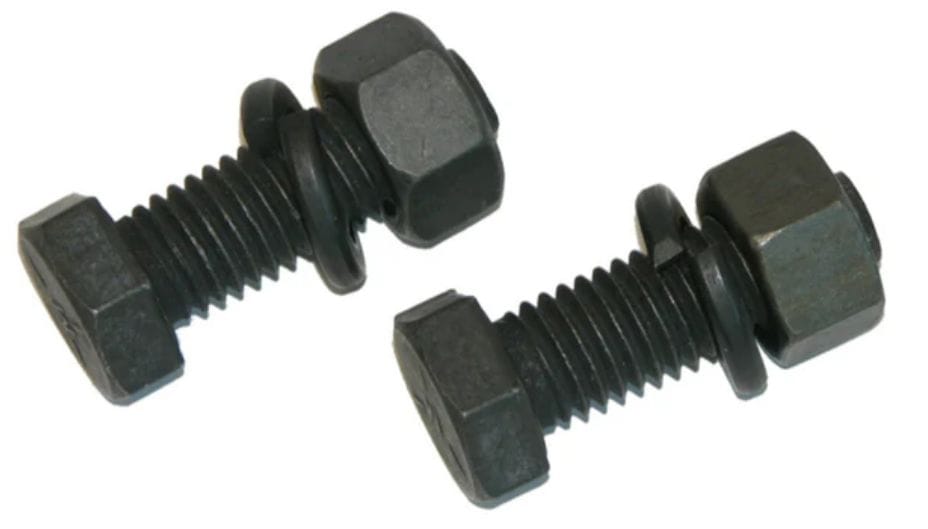 Coil Spring Clamp BOLT SET: 64-66 A lower Rear - 2 correct bolts & Nuts