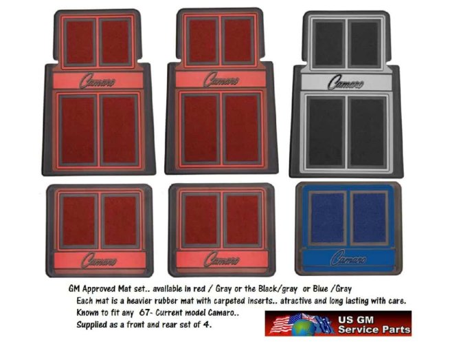 Mat Set: Camaro 67-current - Choose
