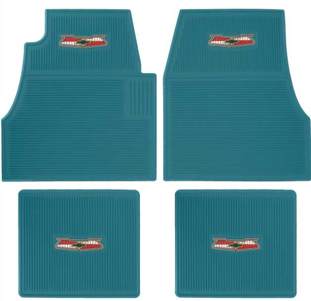Mat set floor 55-57 Set Turquoise (4)  - Ribbed Rubber. ( choose colour)