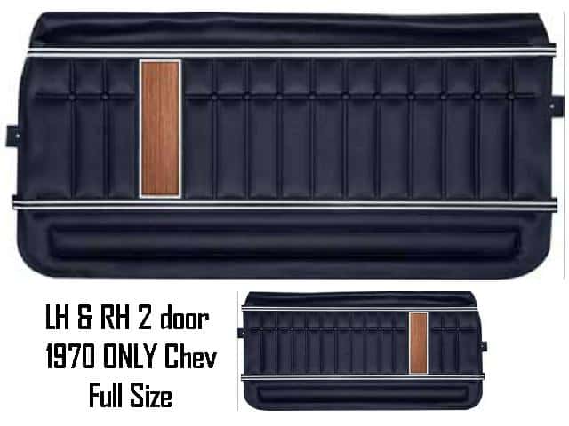 Door Trim Set: 1970 Chevy Impala / Caprice 2 door Coupe / Conv.