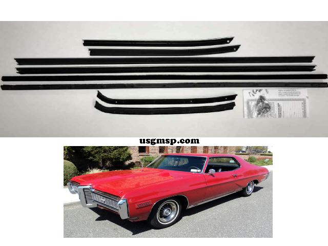 Window Felt Kit: 68 Pontiac GP 2DR Hardtop 8Pc  - Auth