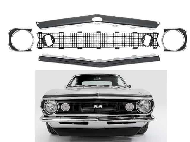 67 Camaro Grill Kit Std & SS W/ Moldings