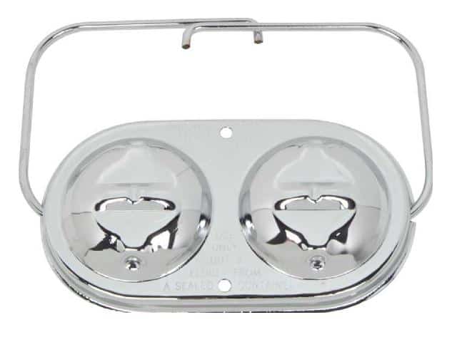 Master Cylinder Cover: 67-9 F various Chrome (Bail Style)