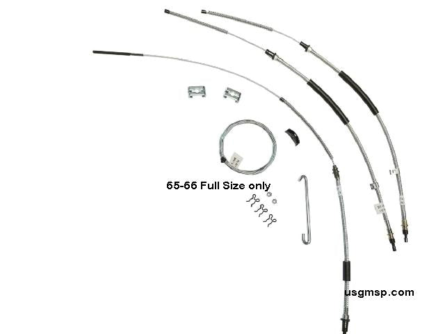 Cable Handbrake KIT: 65-66 Chev Impala / Paris - all WITH T400