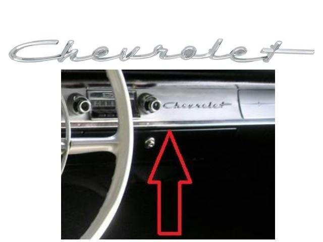 Emblem "CHEVROLET"  Dash - 1957 - Silver