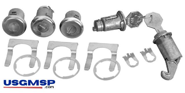 LOCK KIT 65 Chevelle  / GTO- DOORS & IGNITION, Glovebox & boot - Keyed alike
