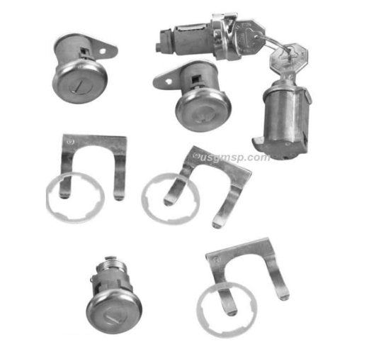Lock Kit: 61-62 Impala (USA), Ign,Drs, GB & Boot (Short Shaft)