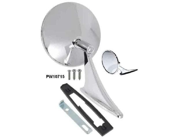 Mirror Exterior: 64-68 ROUND Rh or Lh (no bowtie)