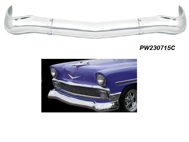 56 Chevrolet Bumper: FRONT 3 Piece