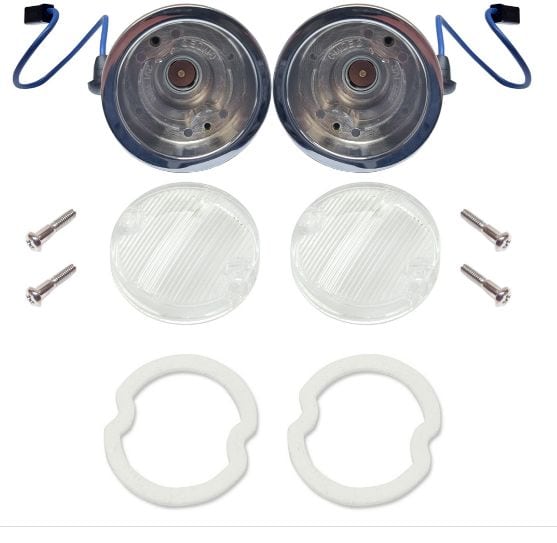 64-66 Pontiac  GTO/GP,  Reverse lamp HOUSING, Lens, gasket +  KIT - BOTH SIDES