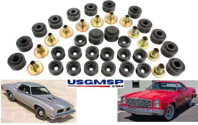 Body Mount Kit: 73-77 Chevelle, El Camino, Monte, Cutlass, 73 GTO & Le Mans