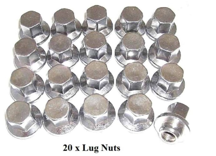 Wheel Nut - TURBO - Snowflake & Turbo / Corvette  (SET 20) - For 15" Rim Use ONLY