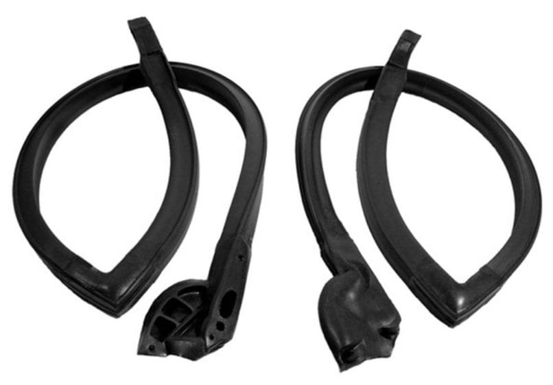 73-77 ROOF RAIL SEALS - 4 door FRONT Pr, Le Mans, GA, Chevelle, Cutlass ++