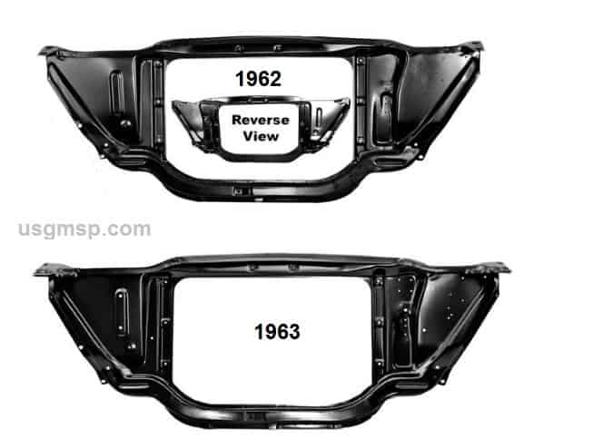 Radiator Support Panel: 1962-63 Chev Full Size & El Cam