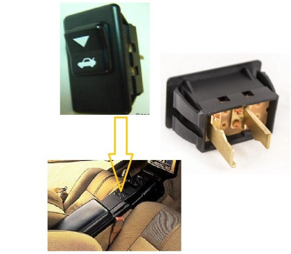 Trunk Release Switch 82-89 w/ White Graphics - NLA