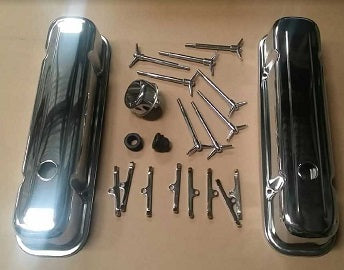 Rocker Covers: Pontiac V8 - Tin Chrome KIT Low Profile - 326-400