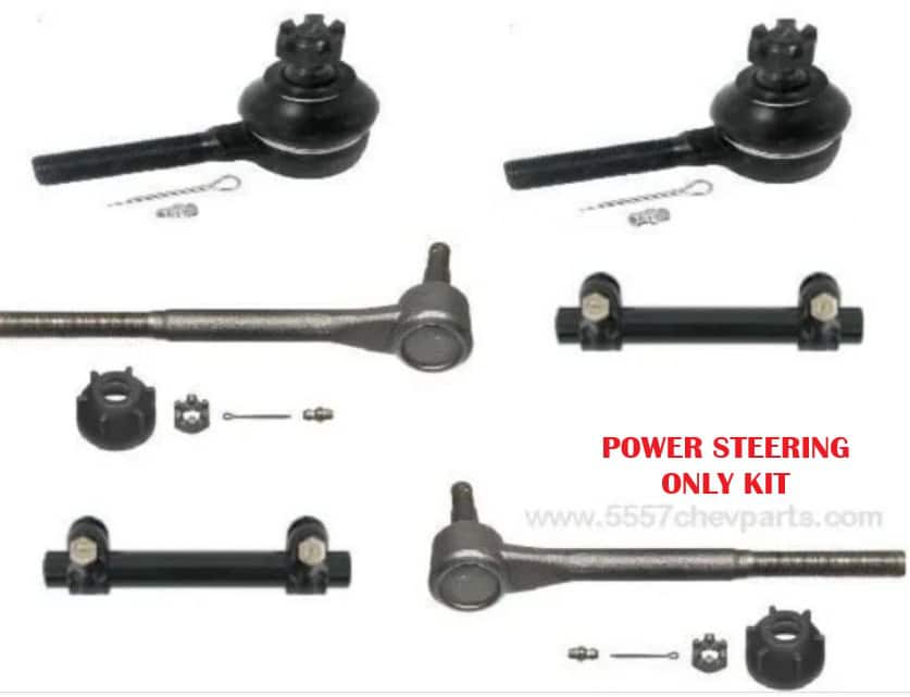 TIE ROD END KIT: 1955 - 57 Chev passenger cars w/POWER Steering (6)