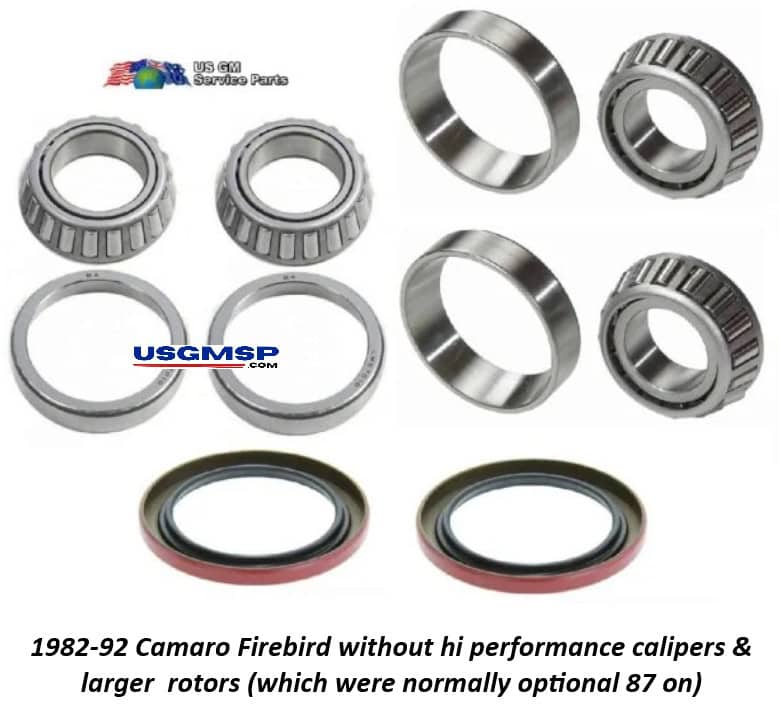 Wheel Bearing & Seal Kit FRONT: 1982-92 Camaro Firebird TA - Standard