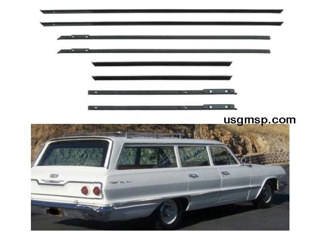 Window Felt Kit: 63-64 - 4 door WAGON (8) - Authentic