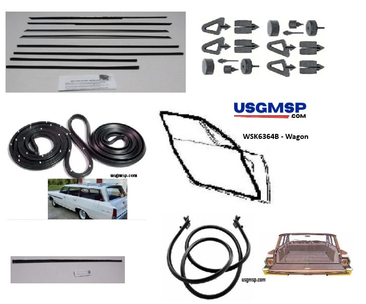 Weather Seal Kit: 1961-64 Chev / Pontiac Full Size STATION WAGON