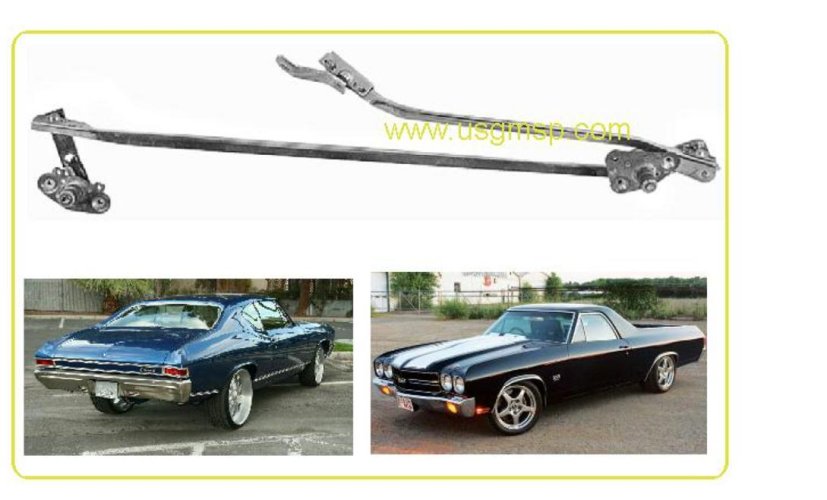 Wiper Transmisson Arm set: 68-72 Chevelle / El Camino