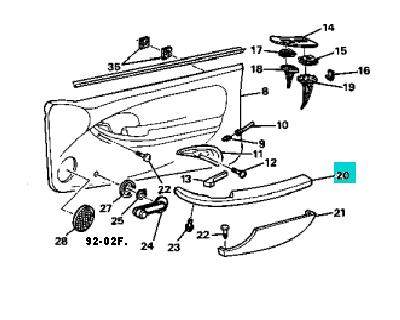 Armrest: RHS door 93-02 Firebird TA