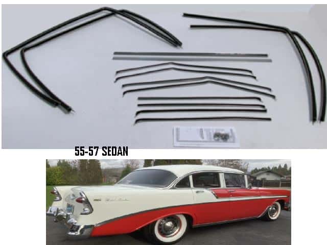Window Felt Kit: 55-57 Chev / Pontiac SEDAN Channel + felt kit (14)