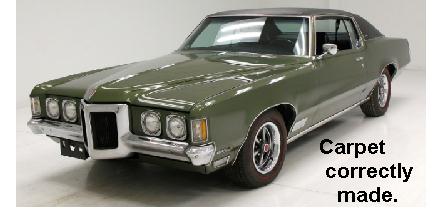 Carpet: 69-72 Pontiac Grand Prix Black molded set