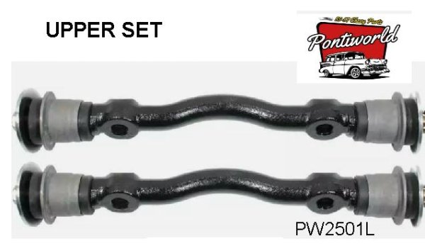 Control Arm Shaft SET : 55-57 Chev Bel Air w/ RUBBER bushings - UPPER