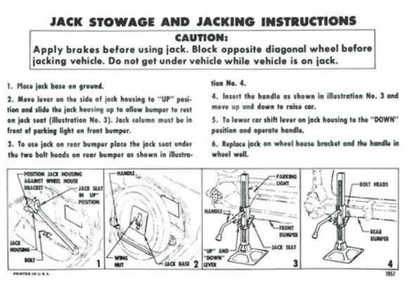 1957 Chev JACK INSTRUCTION Decal.
