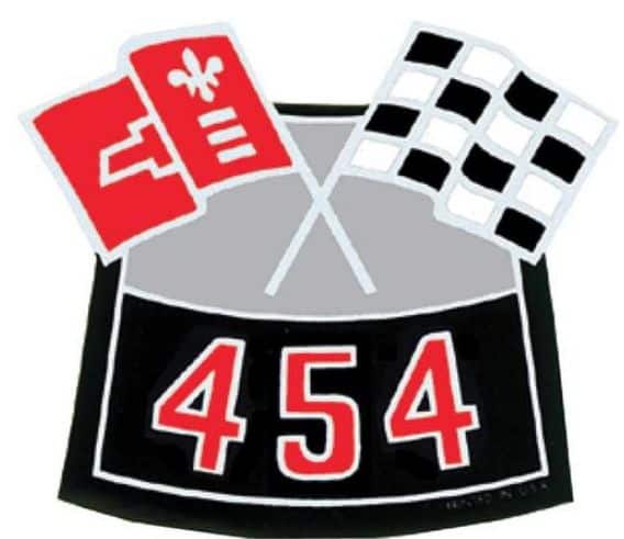 Decal AIR CLEANER - Chev 454 cross flags