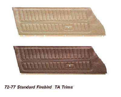 Door Trims: 1972-77 Firebird TA - Assembled - Standard - Choose Colour