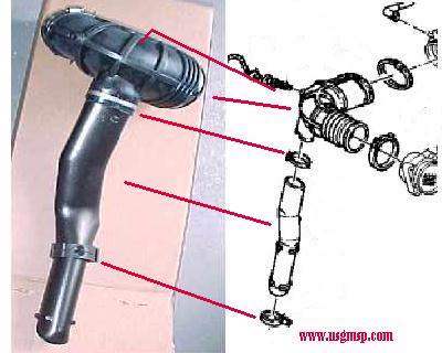 Air Duct: 93-97 F V8 Engine Air Entry & Sensor