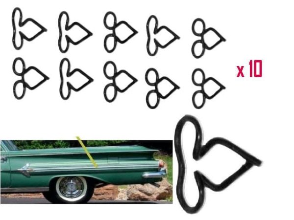 El Camino / Bel Air 1960: Side mold Clips (10)